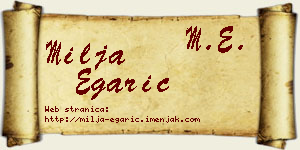 Milja Egarić vizit kartica